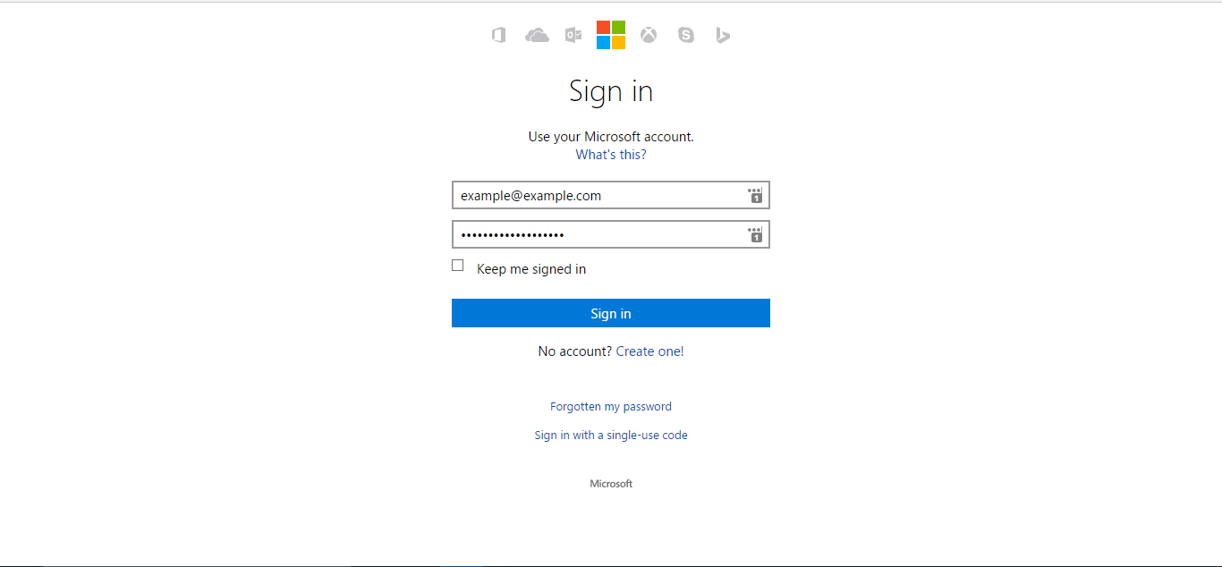 Sign In With Your Microsoft Account